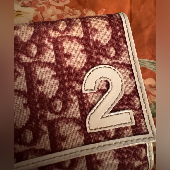 Christian Dior Small Wallet Number 2 Compact Maroon Patent Leather Vintage - Picture 10 of 11